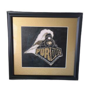 Purdue University Framed Handcrafted Beaded Artwork – Unique – Boilermakers Gift